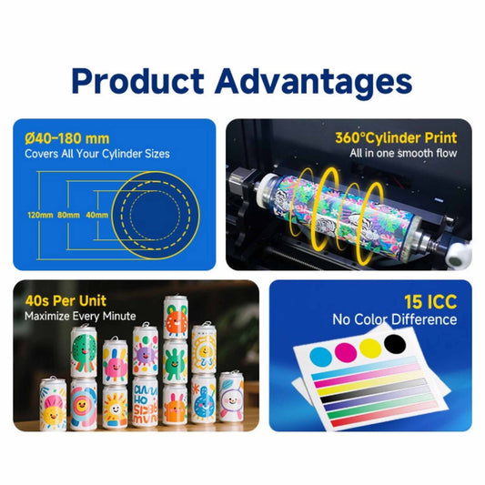 KINGJET KJ-R001-E Cylinder UV Printer with Epson I3200 S1HD Printhead