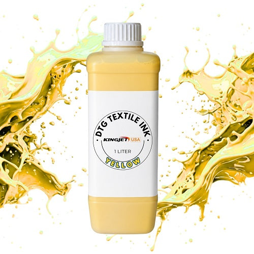 Kingjet Sun-Bright Yellow DTG Ink - Non-Fading & High Accuracy (1000ml)