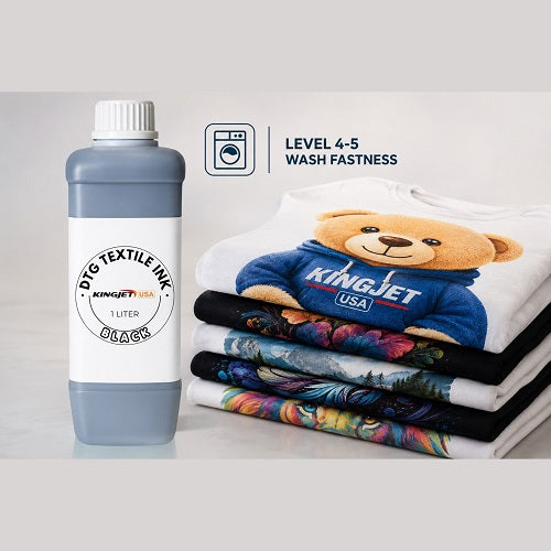 Kingjet Deep Density Black DTG Ink - Neutral Tone & High Opacity (1000ml)