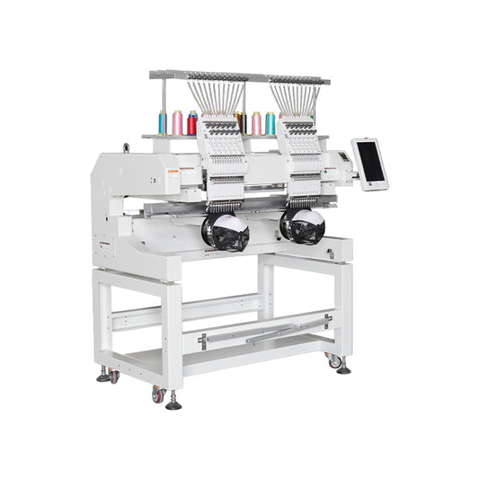 Kingjet USA 2 Head Embroidery Machine 15 Needle Cap T-shirt Automatic Sewing Machines