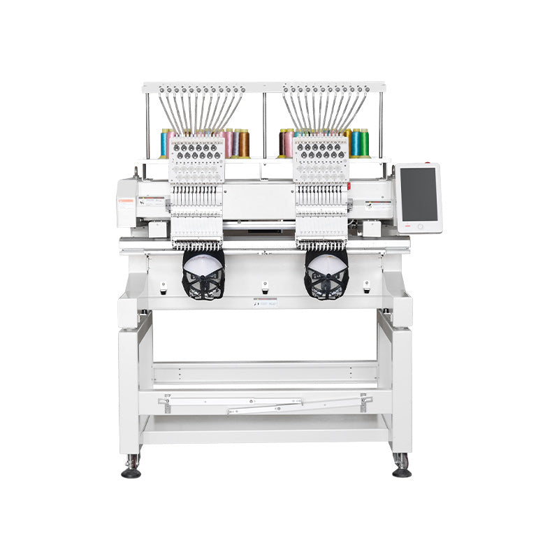 Kingjet USA 2 Head Embroidery Machine 15 Needle Cap T-shirt Automatic Sewing Machines