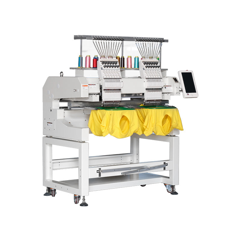Kingjet USA 2 Head Embroidery Machine 15 Needle Cap T-shirt Automatic Sewing Machines