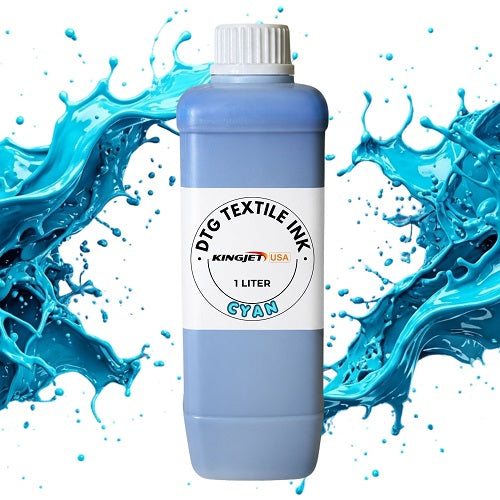 Kingjet High-Saturation Cyan DTG Ink - Vivid Sky & Ocean Prints (1000ml)
