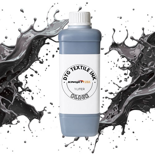 Kingjet Deep Density Black DTG Ink - Neutral Tone & High Opacity (1000ml)
