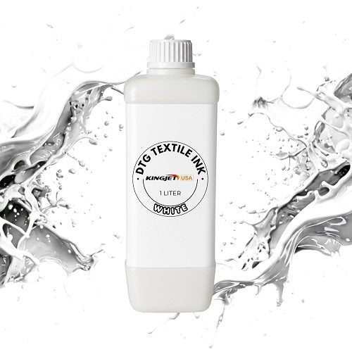 Kingjet Opaque White DTG Ink - High-Stretch & Anti-Clogging for Dark Garments (1000ml)