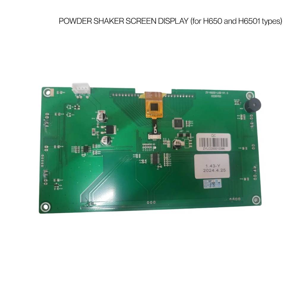 POWDER SHAKER SCREEN DISPLAY (for H650 and H6501 types)
