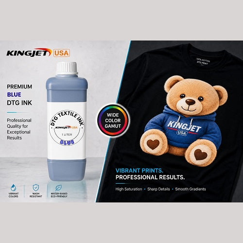 Kingjet Royal Blue DTG Ink - Rich Navy & Indigo Tones (1000ml)